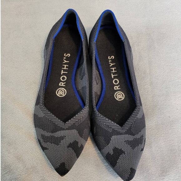 Rothy's Gray Camo Point Flats Size 7.5 - Picture 3 of 11